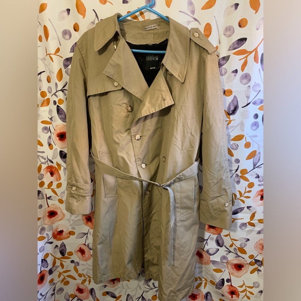 Austin Manor Men's Vintage Trench Coat Sz 44